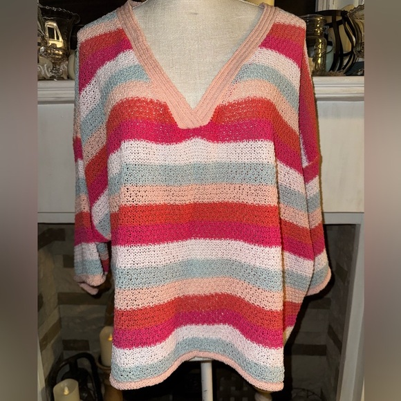 POL Oversized Wide Stripe Open Knit Sweater. Super cozy and fun!! Size M - Picture 1 of 7